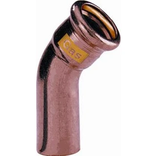 Afbeelding van Vsh xpress cu gas bocht koppeling insteekbocht 45gr 28 x 28mm koper pers insteek 4803931