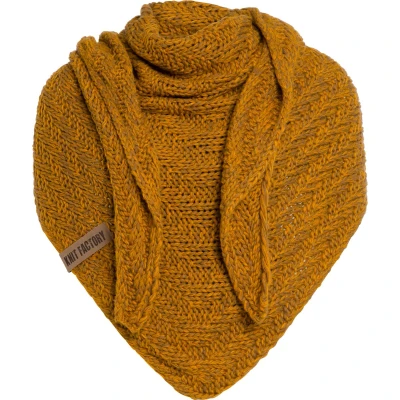 Afbeelding van Knit Factory Sally Halsdoek, Dames, Maat: One Size, Ochre tobacco