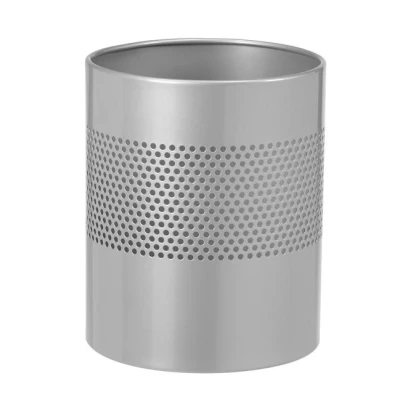Afbeelding van Metalen afvalbak 15 liter geperforeerd Aluminium