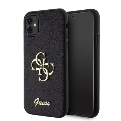 Afbeelding van Guess Big 4G Glitter Case Zwart iPhone 11/XR hoesje