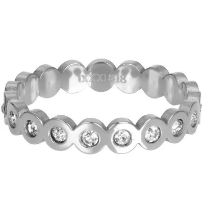 Afbeelding van iXXXi Big Circle Stone Vulring 4mm Silver maat 21