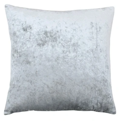 Afbeelding van Riva Paoletti Verona Kussenhoes Vierkant Zilver Fluwelen Voelt Verpletterd Fluweel Look Verborgen Zip Design 100% Polyester 55 x cm (22&quot; 22&quot;) Ontworpen in het Verenigd Koninkrijk