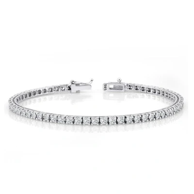 Afbeelding van Matrix Tennis Round Cut Bracelet White Gold 2mm