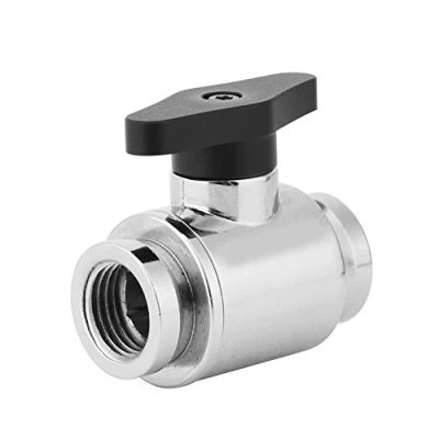 Afbeelding van Richer R Waterkoelsysteem,G1/4 &quot;interne draad zilver waterkoelklep waterkogelkraan met handvat voor computer waterkoelsysteem (zwart)