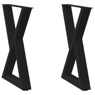 Afbeelding van vidaXL Eettafelpoten 2 st 60x(72 73,3) cm staal zwart