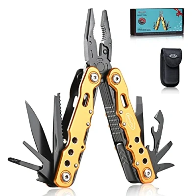 Afbeelding van Cadeaus voor papa Man Vriend hem Unieke verjaardagscadeaus mannen RoverTac 14 in 1 Multitool Zakmes Tang Schroevendraaiers Zaag Flesopener Perfect Kamperen Wandelen Reparaties