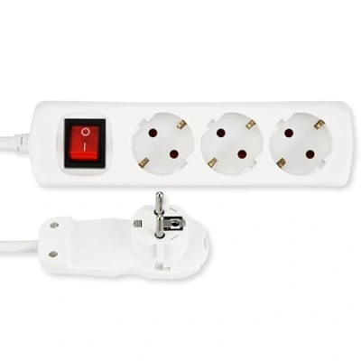 Afbeelding van REV Smart meervoudige stopcontact, verdeeldoos, stekkerdoos 3 voudig met platte stekker (8 mm), 5 m, max. 3680 W, wit