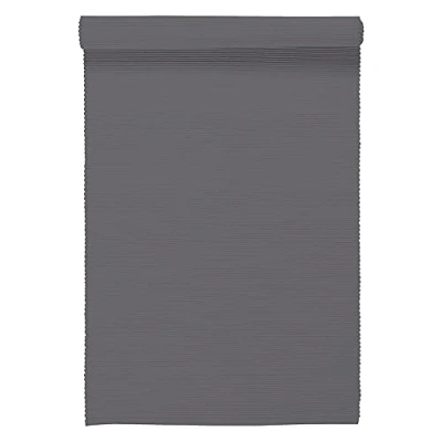 Afbeelding van LINUM UNI Decoratieve Tafelloper voor Eettafel 45x150 cm, 100% Geribbeld Katoen, Machinewasbaar, Granietgrijs