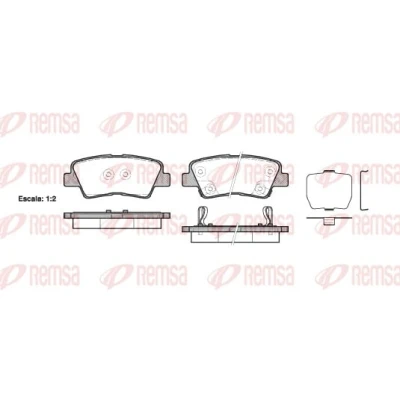 Afbeelding van REMSA 1362.02 Remblokkenset Achteras Met akoestische slijtagewaarschuwing kleeffolie toebehoren HYUNDAI: Tucson, ix35, i10 II Hatchback