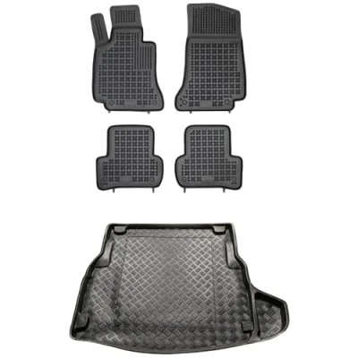 Afbeelding van M MOTOS Set rubberen vloermatten en pe koffermatten voor Mercedes C Klasse W205 2014 2021 Verbeter uw reiscomfort met antislipmatten auto all weather auto, bescherming tegen vuil