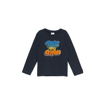 Afbeelding van s.Oliver gestreepte longsleeve donkerblauw/wit