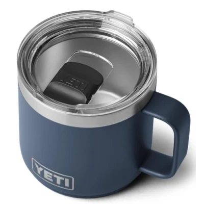 Afbeelding van YETI Rambler Mug, Vacuum Insulated Stainless Steel Stackable Mug with Magslider Lid, Navy, 14 oz (414 ml)
