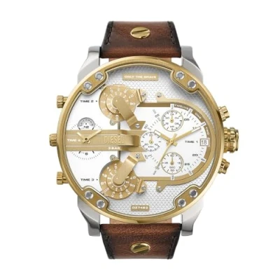 Afbeelding van Diesel Mr. Daddy horloge voor heren, Quartz uurwerk met leren, kunststof of siliconen horlogeband