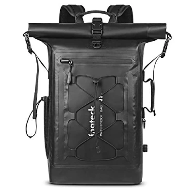 Afbeelding van Inateck Rolltop Rugzak met supergrote capaciteit waterdichte multifunctionele organisator Fietsrugzak afneembare schouderriem, uitlaatklep en ritssluiting voor fietsen