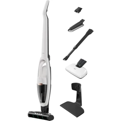 Afbeelding van AEG Draadloze Stofzuiger, AS52HP25SH, Hygienic 5000, Vloermondstuk met LED voorlicht, Meubelborstel, Vrijstaande parkeerfunctie, Hygiënefilter, wasbaar, 58% gerecycled kunststof, 80 dB, Shellwit