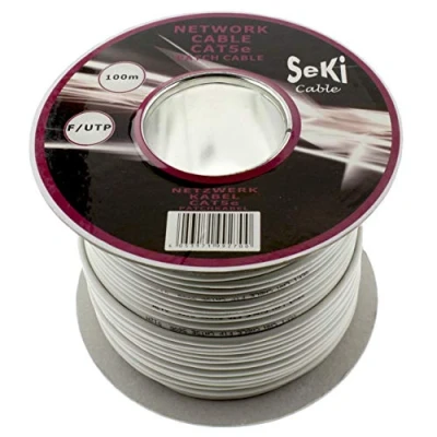 Afbeelding van SeKi Netwerkkabel cat. 5e 100m F/UTP, patchkabel LAN Ethernet kabel Cat5E, patchkabel, 100 meter