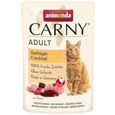 Afbeelding van animonda Carny Maaltijdzakjes 12 x 85 g Kattenvoer Gevogelte Cocktail