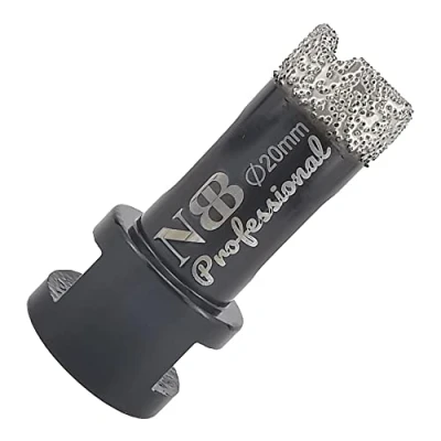 Afbeelding van NBB vacuum gesoldeerde diamantgatzaag met M14, voor professioneel droog of nat boren op hard porselein, keramiek, tegels, graniet, marmer, snel, duurzaam, Haakse Slijper (Dia.20mm)