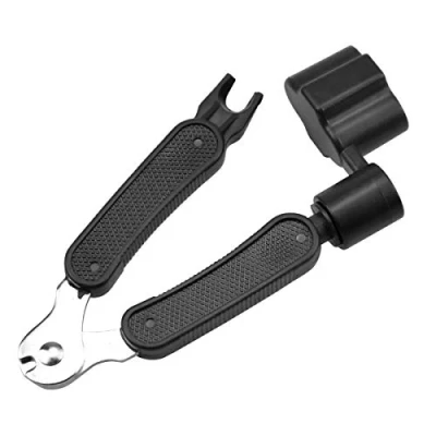 Afbeelding van Gitaarkabelhaspel 3 in 1 gitaargereedschap, kniptang, touwsnijder en trekker e brugpinnen, handslinger voor gitaar, multifunctioneel gitaarreparatiegereedschap