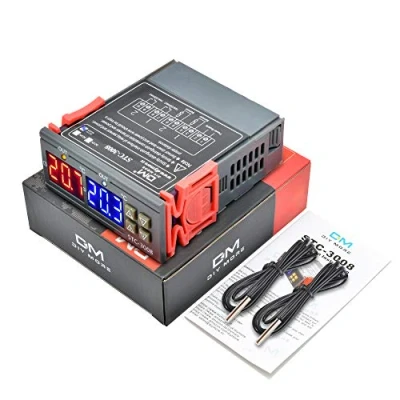 Afbeelding van Diymore Digitale Temperatuurregelaar STC 3008 AC110V 230V Thermostaat met Dubbele NTC Sonde,koeler,verwarming voor dieren,verwarmingsmat,incubator,kippen,verwarmingsfolie,reptielen en amfibieën