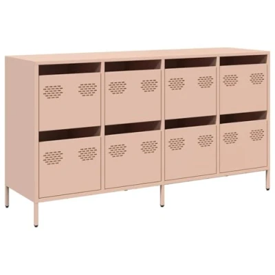 Afbeelding van vidaXL Dressoir 135x39x73,5 cm koudgewalst staal roze
