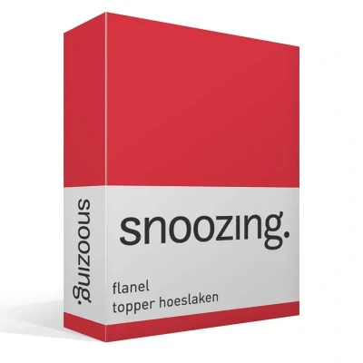 Afbeelding van Snoozing Flanel Hoeslaken Topper Tweepersoons 120x200 cm Rood