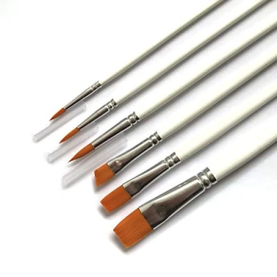 Afbeelding van ONE HAPPY CHOICE 6 Stks Penseel Set Met Nylon Haar Voor Acryl Olie Aquarel Kunstenaar Fine Art Detail Schilderen