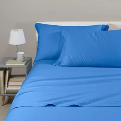 Afbeelding van Caleffi Beddengoedset, effen, flanel, blauw, eenpersoonsbed