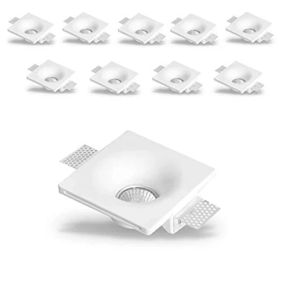 Afbeelding van Eurekaled® 10 stuks inbouwspots van keramische gips, conisch, voor plafonds, GU10 en MR16, art.1288