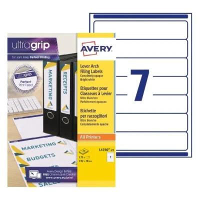 Afbeelding van Rugetiket Avery Zweckform smal 38x192mm zelfklevend wit
