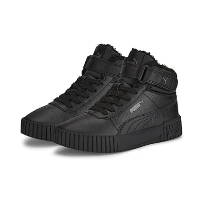 Afbeelding van Puma Carina 2.0 MID Sneakers hoog voor kinderen, Maat: 36, Black/dark shadow Leer