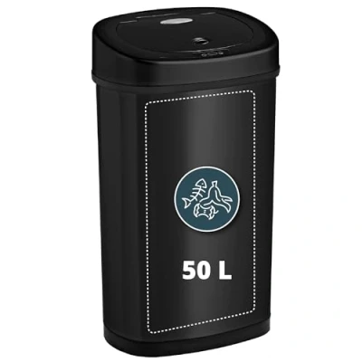 Afbeelding van Homra FONIX prullenbak met sensor 50L Zwart