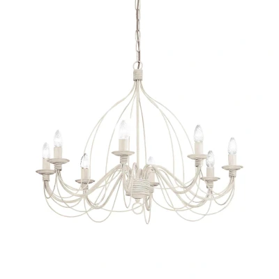 Afbeelding van Ideal lux, Hanglamp, CORTE hanglamp E14 8 voudig ⌀800mm dimbaar Wit 005898 (E14)