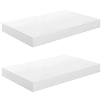 Afbeelding van vidaXL Wandschappen zwevend 2 st 40x23x3,8 cm MDF hoogglans wit