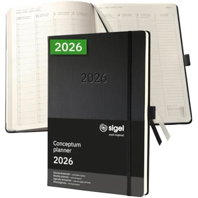 Afbeelding van SIGEL C2618 Wochenkalender Conceptum 2026, A4+, , schwarz: Agenda Conceptum, Classic, Hardcover
