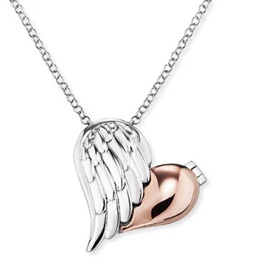 Afbeelding van Engelsrufer Damen Halskette aus Sterling silber und Bicolor Herzflügel Anhänger in roségold zum Öffnen Karabinerverschluss Länge: 44cm