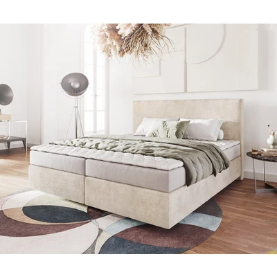 Afbeelding van DELIFE Boxspring Bed Dream Well Cord Beige 180x200 cm met matras en topper