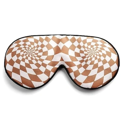 Afbeelding van townssilk 100% zijden slaapmasker met verstelbare riem, comfortabel en superzacht oogmasker ultieme slaaphulp, blinddoek duizelingvierkanten koffie