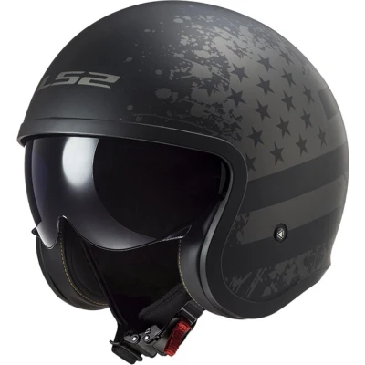 Afbeelding van LS2 OF599 Spitfire II Matt Black Flag 06 XS Maat Helm