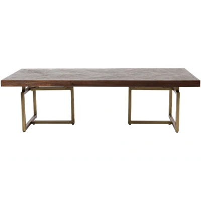Afbeelding van Dutchbone Class salontafel 120x60x35 cm bruin/goud Hout