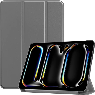 Afbeelding van Case2go Tablet hoes geschikt voor Apple iPad Pro 11 (2024) Tri fold Auto/Wake functie Grijs