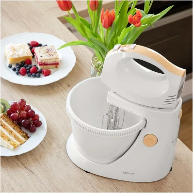 Afbeelding van Handmixer met draaibare kom, 500 W, wit