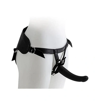 Afbeelding van Virgite Strap on Harnas met zwarte dildo maat L
