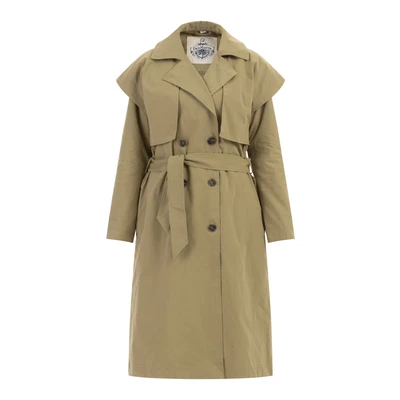 Afbeelding van Trenchcoat DREIMASTER L / Licht Olijf 68% Katoen 26% Polyester 6% Nylon