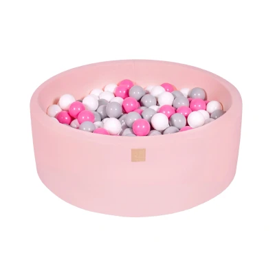Afbeelding van Katoenen Ballenbak in Licht Roze Kleur Ballenbakje België Grijs/Wit/Donker