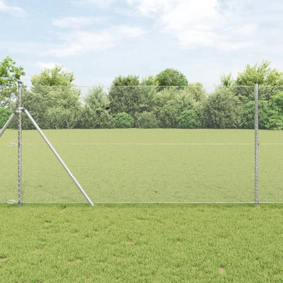 Afbeelding van vidaXL Hexagon Hek 1x50 m Gegalvaniseerd Staal