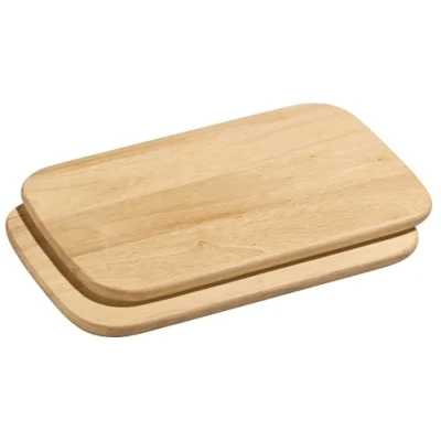 Afbeelding van Zassenhaus Ontbijtplankjes hout set van 2 duurzame rubberboom broodplank onderhoudsvriendelijk robuust 26 x 17 cm