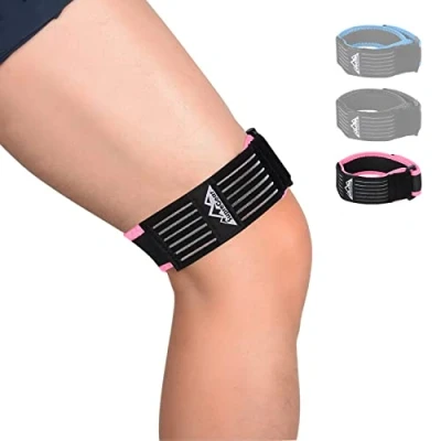 Afbeelding van SupreGear IT Bandriem voor Knie, Verstelbare Comfortabele Lliotibiale Bandomslag Ademende ITB Riem met Extra Compressie Iliotibiale Bandsyndroom, Roze