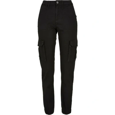 Afbeelding van Urban Classics Twill Utility Cargobroek, Dames, Maat: 26x30, Black