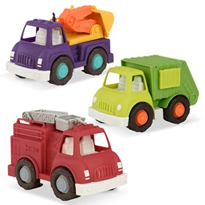 Afbeelding van Wonder Wheels by Battat VE1040C1Z Combo, Graafmachine en Fire Truck Speelgoed voor peuters Leeftijd 1 hoger (3 stuk). 100% recyclebaar